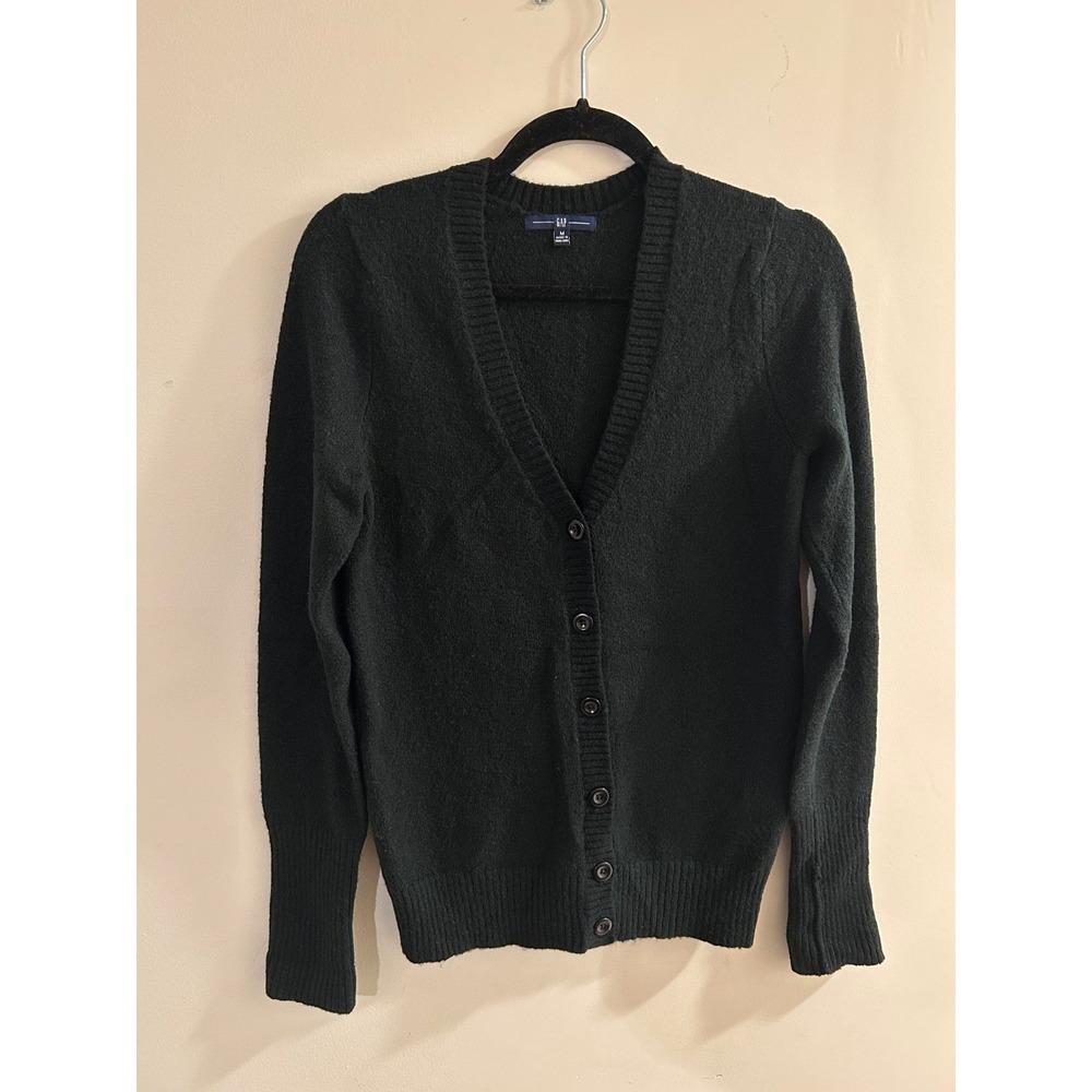 Womens Gap Size Medium Black Button Down Cardigan